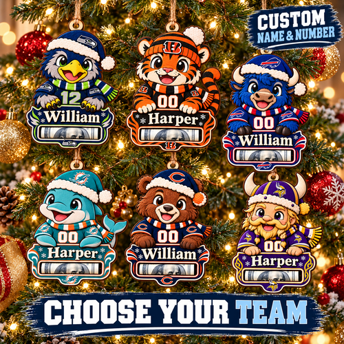 Personalized Custom America Football Team, Name & Number Money Holder Ornament – Custom Name Wooden Holiday Gift
