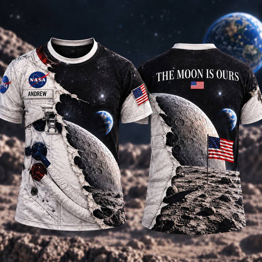 Personalized Your Name The Moon Is Ours AOP T-Shirt Sweatshirt Hoodie